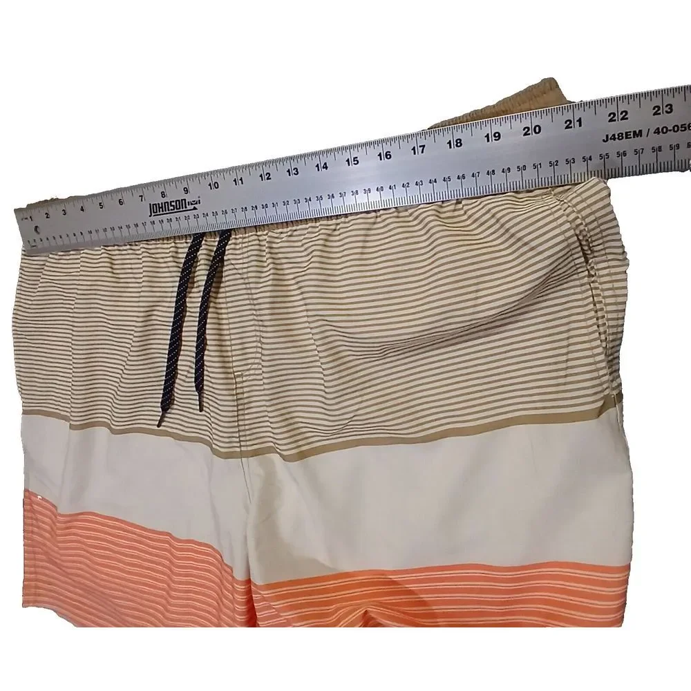 Quicksilver Board Shorts Mens XXL Orange Tan‎ Stretch Surf Swim Trunks 7